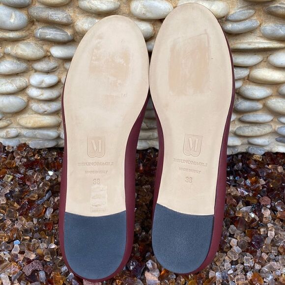 Bruno Magli Burgundy/Wine Leather Ballet Flats Size 38/US 8 NWOT - Picture 6 of 7